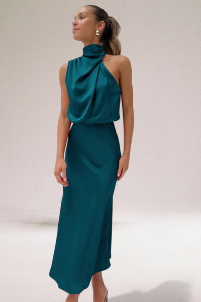 Flavia™ | Robe dos nu en satin glamour 