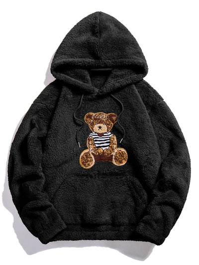 Sweat à capuche Teddy avec patch brodé ours