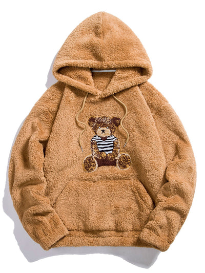 Sweat à capuche Teddy avec patch brodé ours