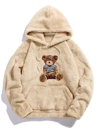 Sweat à capuche Teddy avec patch brodé ours
