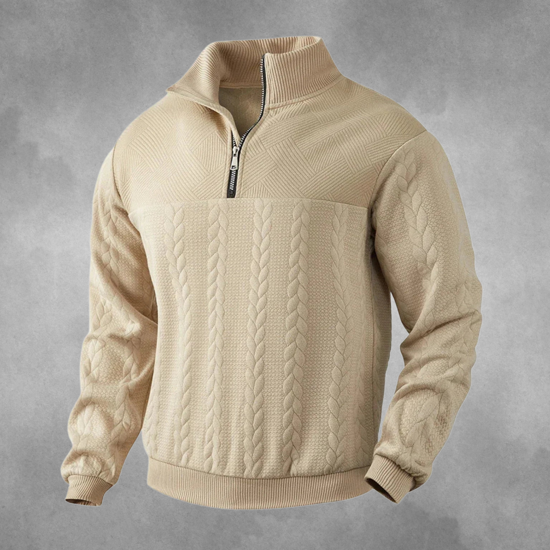 Henry | Sweat-shirt zippé quart de tour de qualité supérieure