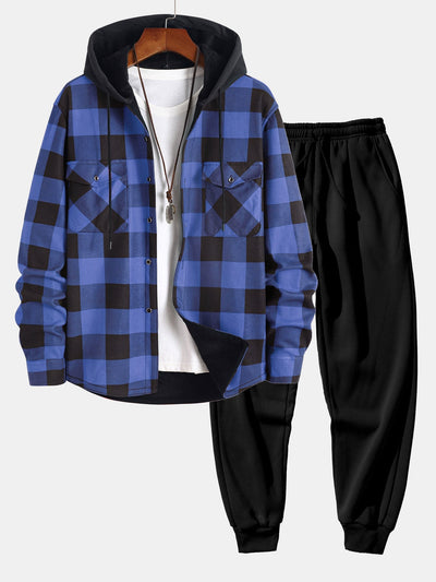 Chemise à capuche doublée de flanelle polaire et pantalon de jogging