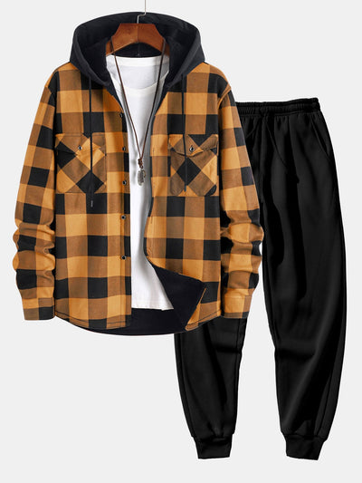 Chemise à capuche doublée de flanelle polaire et pantalon de jogging