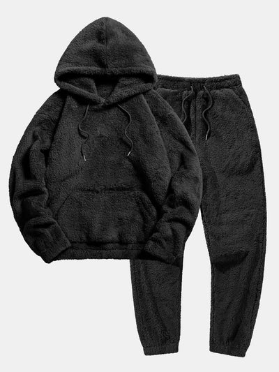 Sweat à capuche Teddy basique et pantalon de jogging Teddy