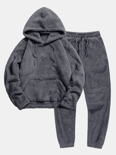 Sweat à capuche Teddy basique et pantalon de jogging Teddy