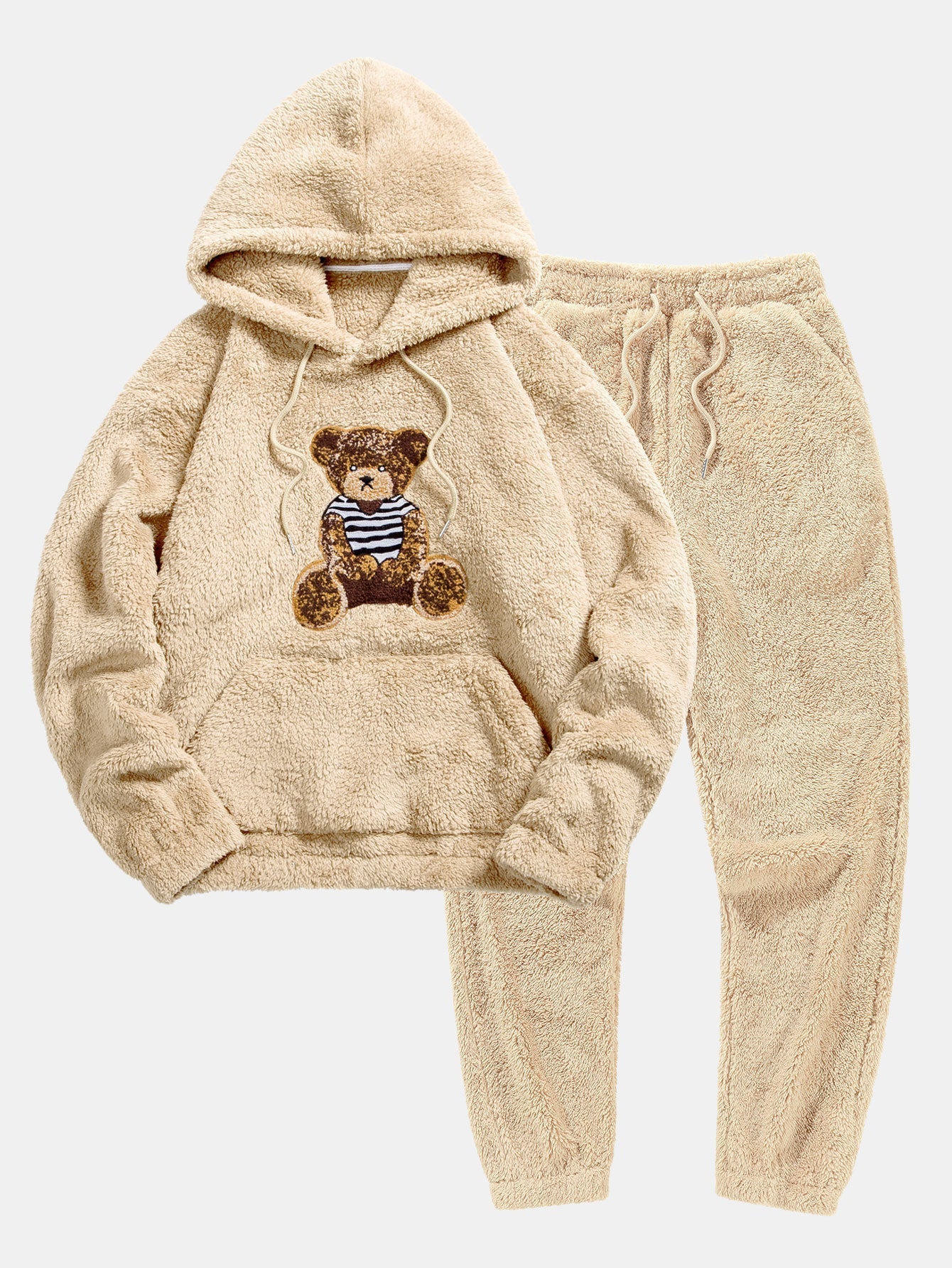 Sweat à capuche et pantalon de jogging Teddy avec patch brodé ours