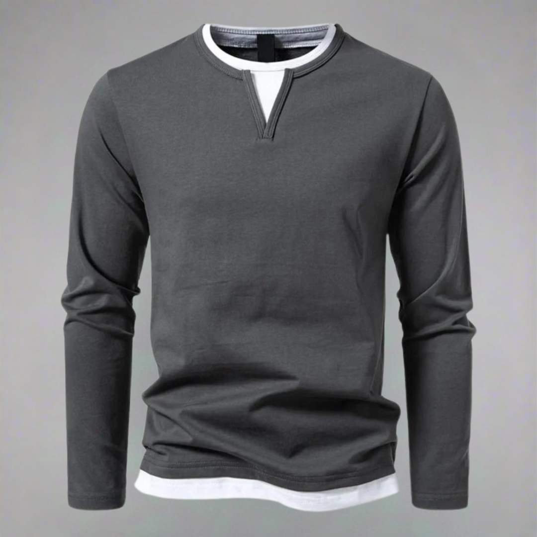 Ryan | Pull à manches longues et col en V, style moderne