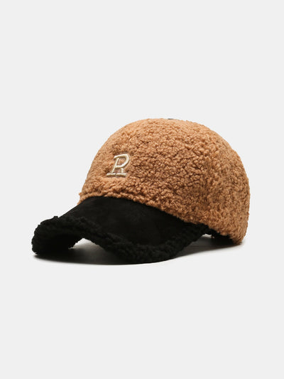 Casquette de baseball en peluche avec lettres chaudes pour l'hiver