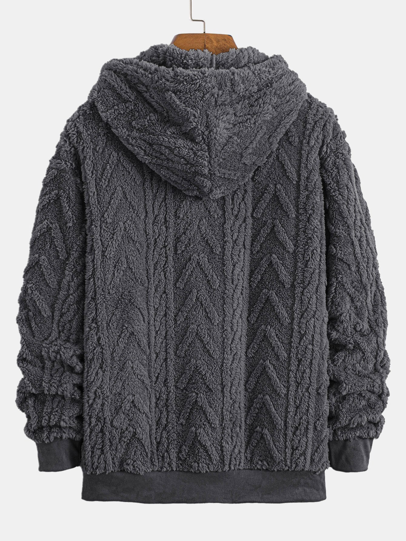 Sweat à capuche zippé en jacquard géométrique Teddy