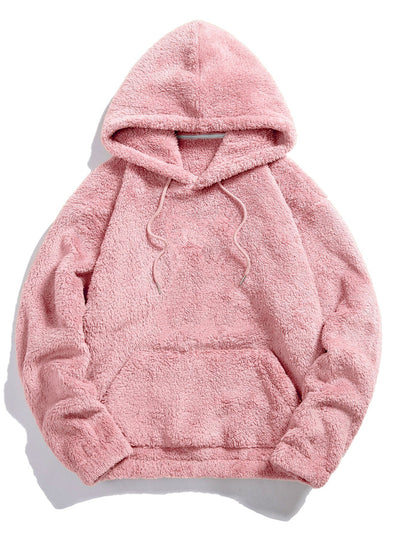 Sweat à capuche basique en peluche