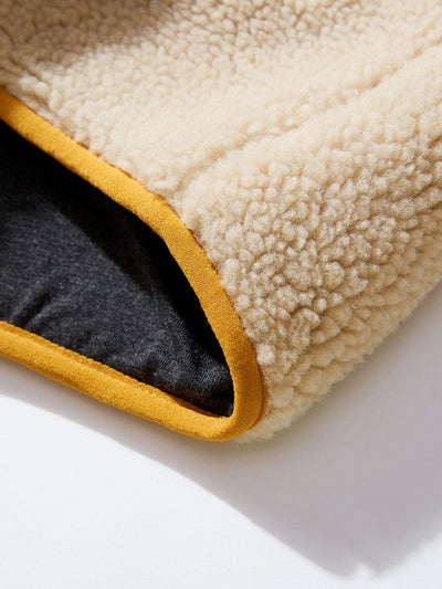 CRERI Zipper Through Teddy Faux Fur Jacket