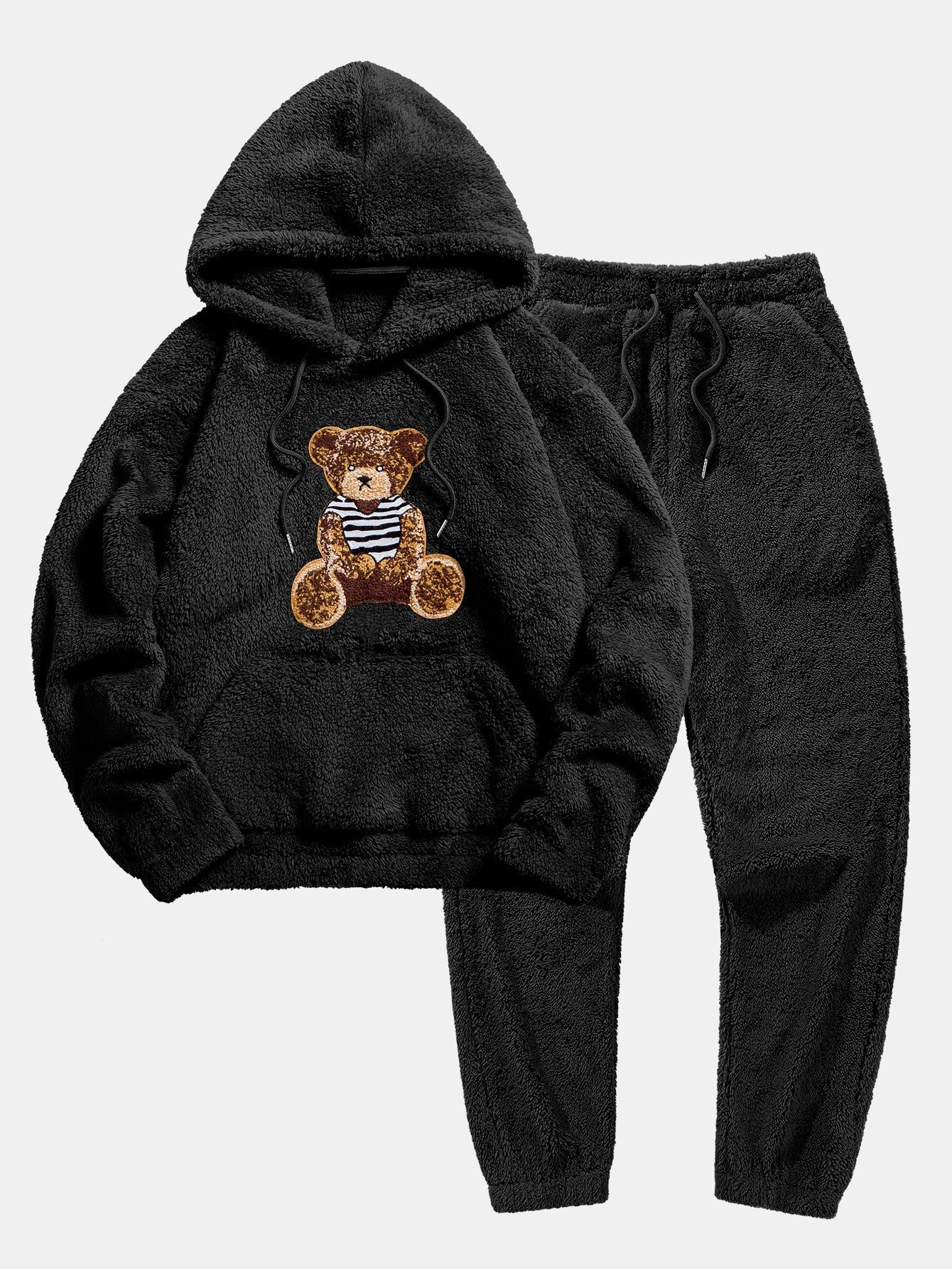Sweat à capuche et pantalon de jogging Teddy avec patch brodé ours