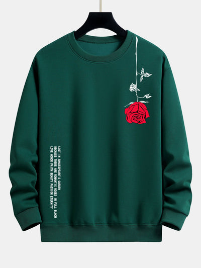 Sweat-shirt décontracté à imprimé rose et slogan