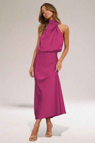 Flavia™ | Robe dos nu en satin glamour 