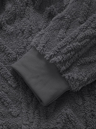 Sweat à capuche zippé en jacquard géométrique Teddy