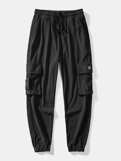 Aztec Print Teddy Hoodie & Drawstring Corduroy Cargo Jogger Pants