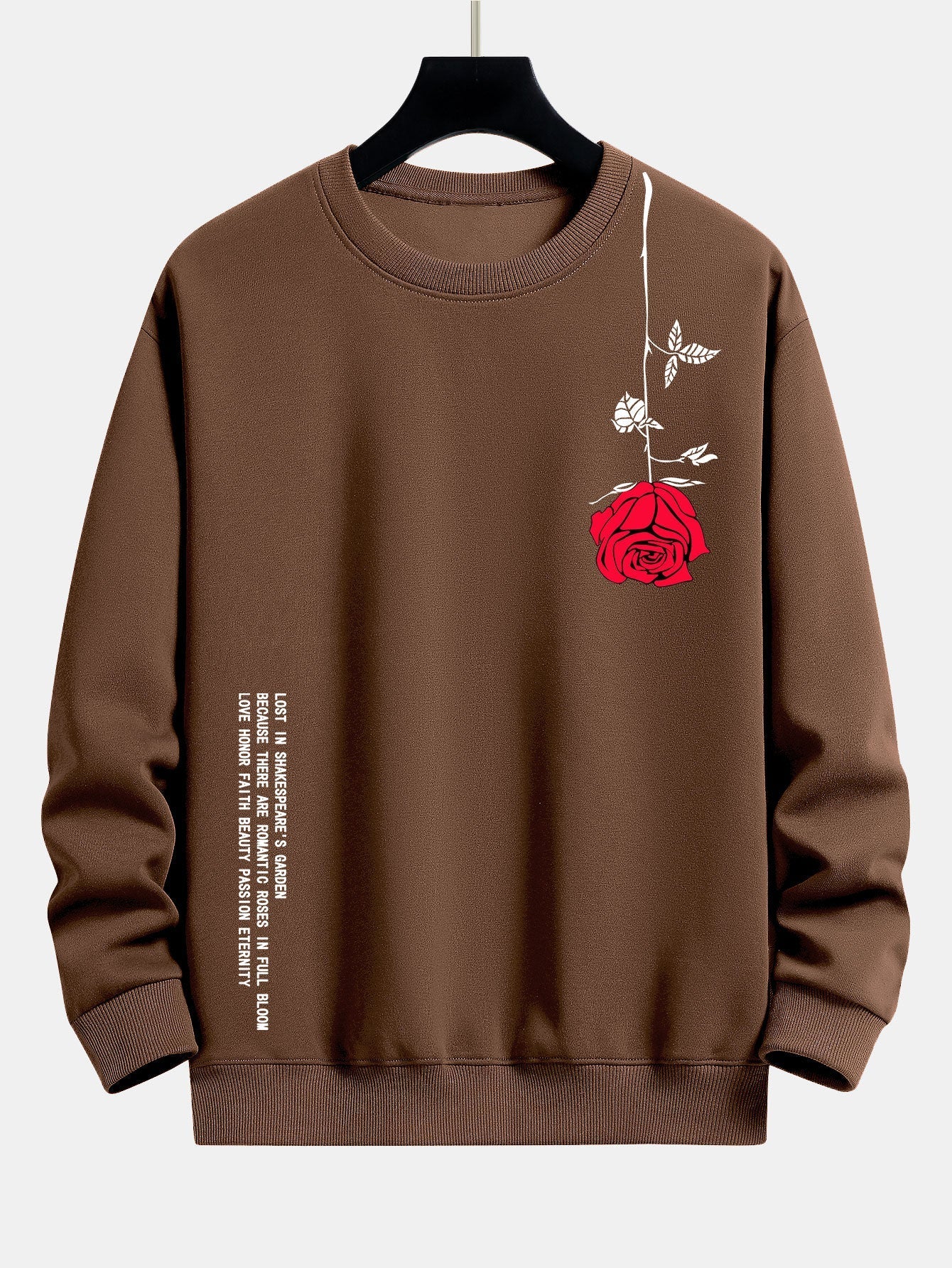 Sweat-shirt décontracté à imprimé rose et slogan