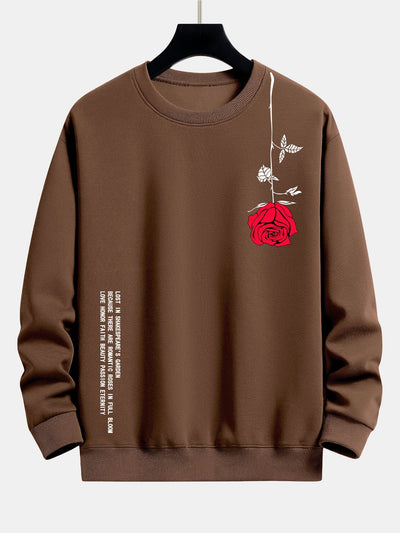Sweat-shirt décontracté à imprimé rose et slogan