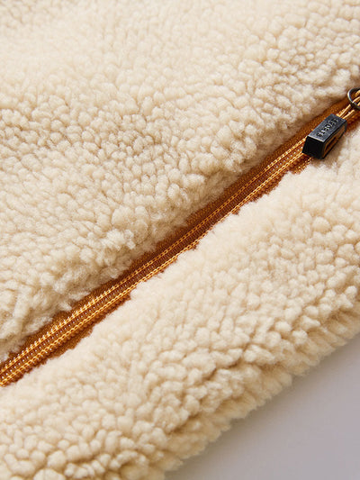 CRERI Zipper Through Teddy Faux Fur Jacket