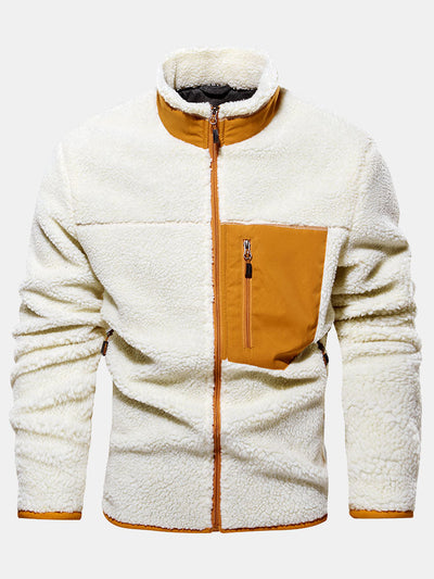 CRERI Zipper Through Teddy Faux Fur Jacket