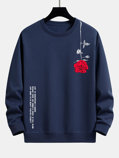 Sweat-shirt décontracté à imprimé rose et slogan