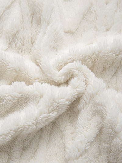 Sweat à capuche zippé en jacquard géométrique Teddy