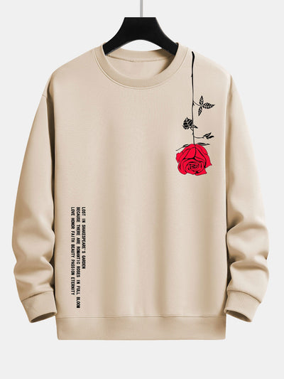 Sweat-shirt décontracté à imprimé rose et slogan