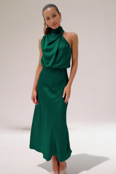 Flavia™ | Robe dos nu en satin glamour 