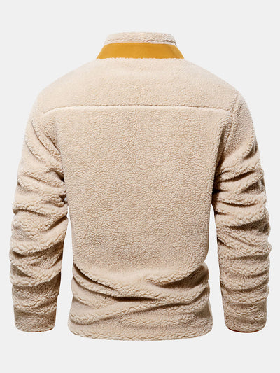 CRERI Zipper Through Teddy Faux Fur Jacket