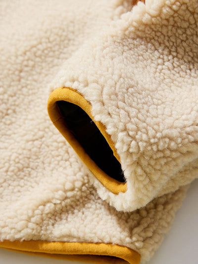 CRERI Zipper Through Teddy Faux Fur Jacket