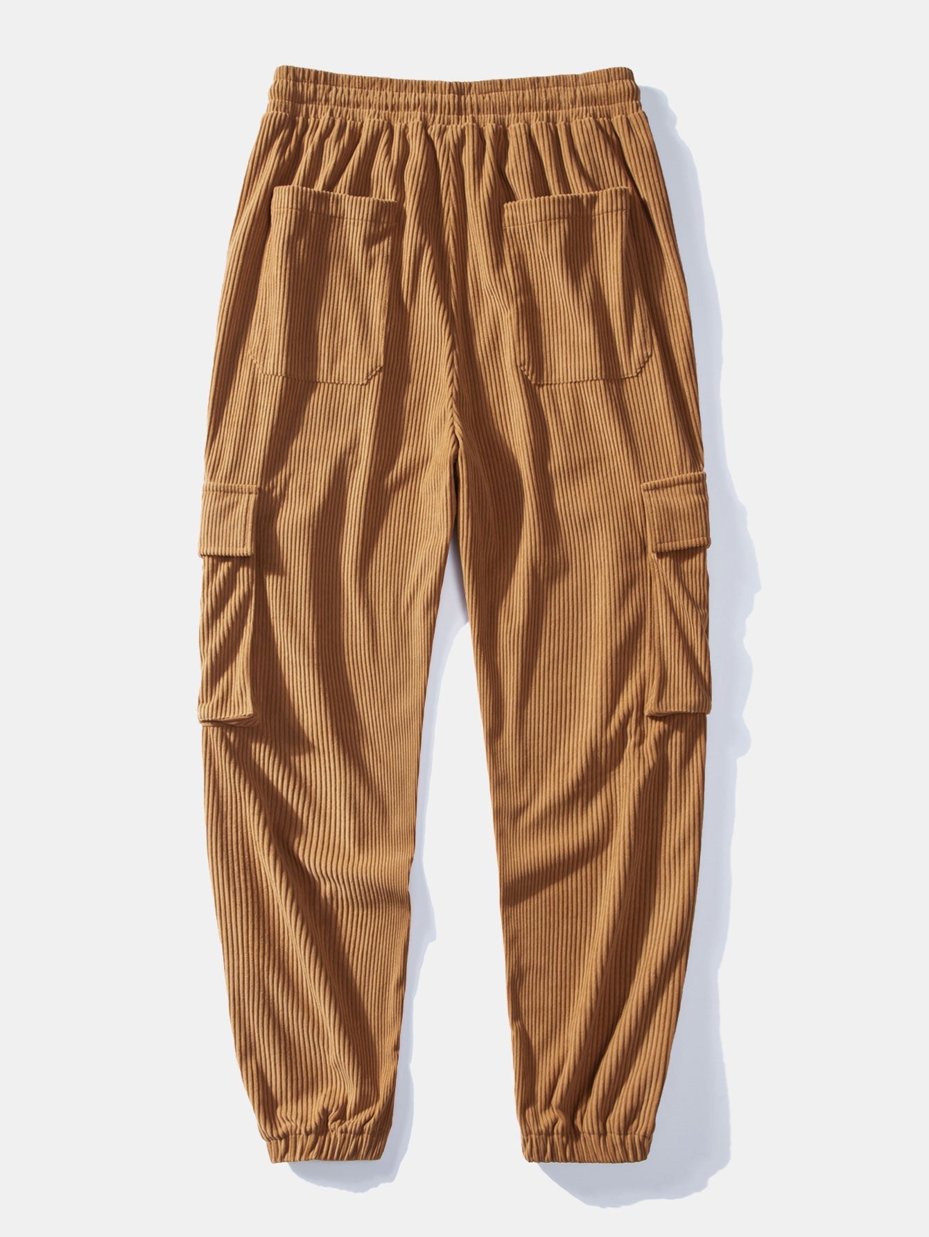 Chemise à capuche à carreaux en velours côtelé contrasté coupe décontractée et pantalon de jogging cargo en velours côtelé à cordon de serrage