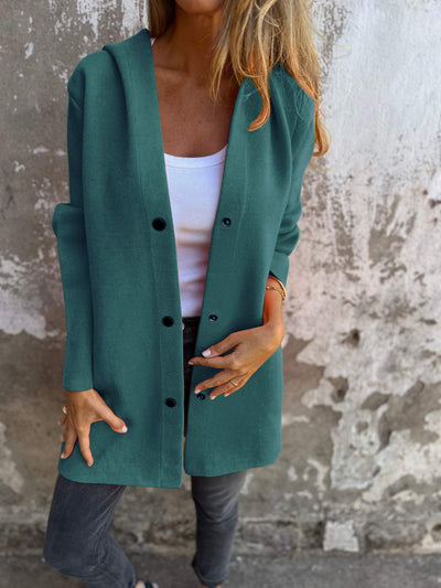 Adriana | Cardigan boutonné à capuche 
