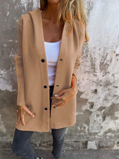 Adriana | Cardigan boutonné à capuche 