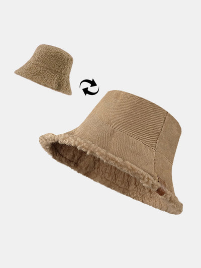 Casquette multifonctionnelle en velours côtelé et cachemire, épaisse et chaude, douce et moelleuse, pouvant être portée dans les deux sens.
