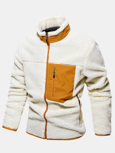 CRERI Zipper Through Teddy Faux Fur Jacket