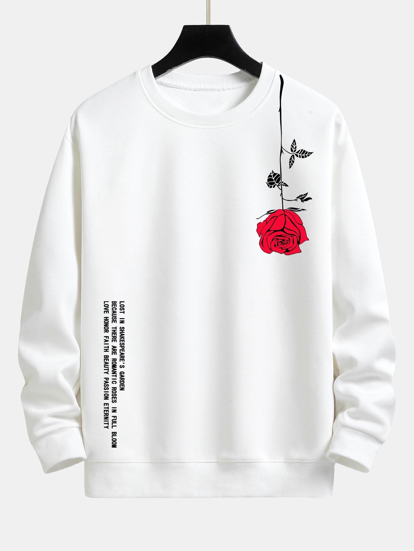 Sweat-shirt décontracté à imprimé rose et slogan