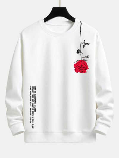 Sweat-shirt décontracté à imprimé rose et slogan