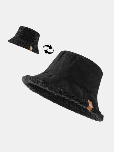 Casquette multifonctionnelle en velours côtelé et cachemire, épaisse et chaude, douce et moelleuse, pouvant être portée dans les deux sens.