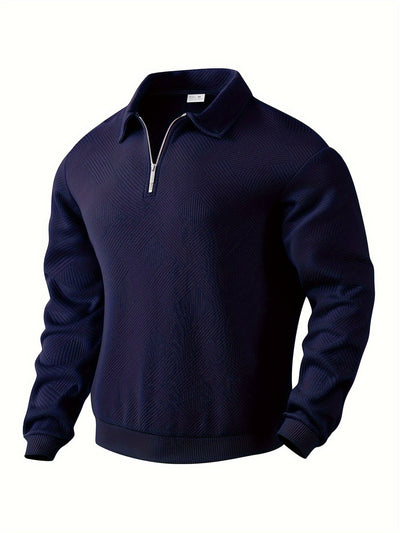 Oscar – Pull zippé vintage à motif géométrique