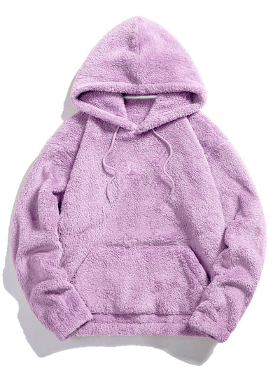 Sweat à capuche basique en peluche