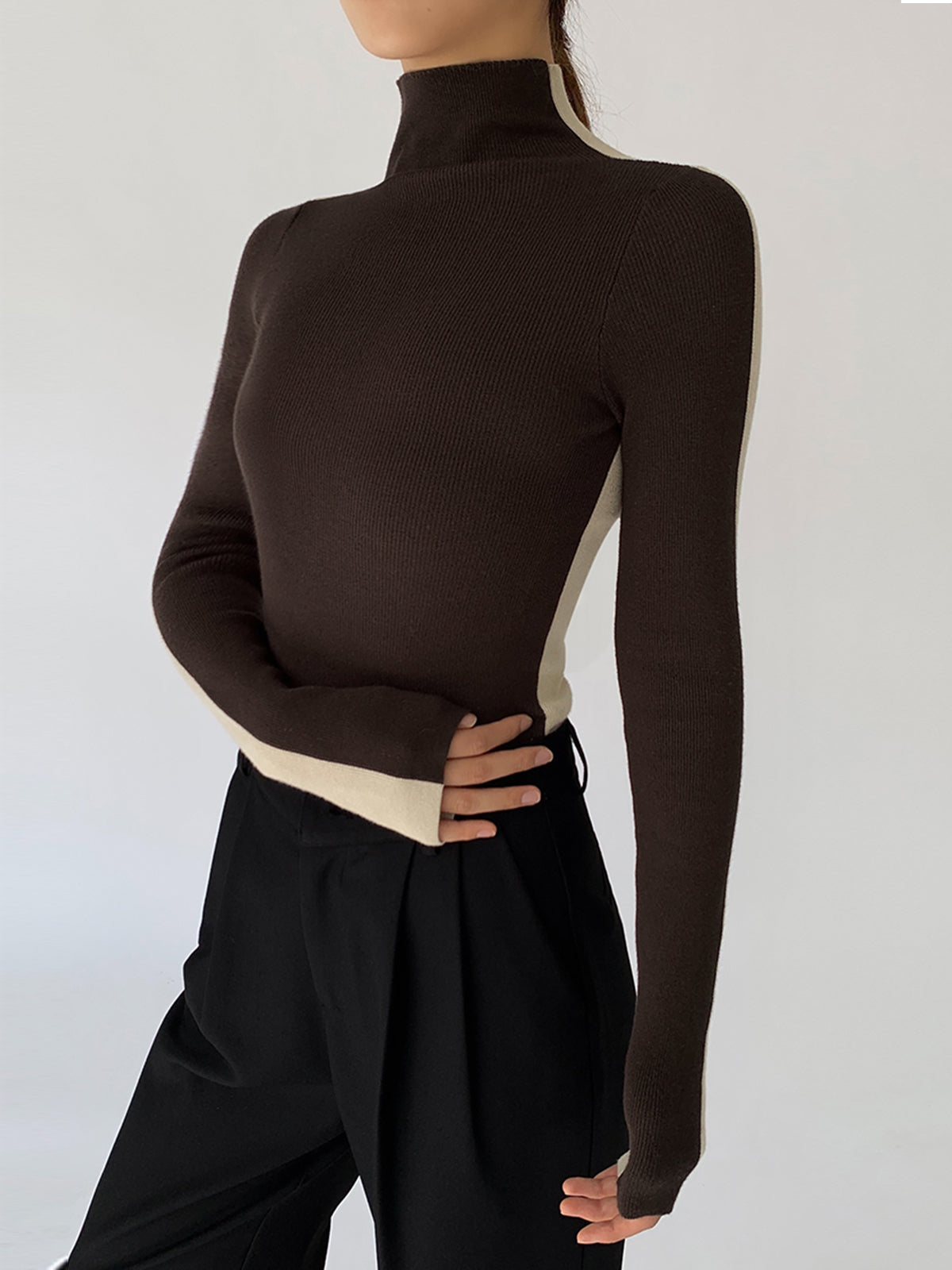 Tessa | Two Tone Long Sleeve Top