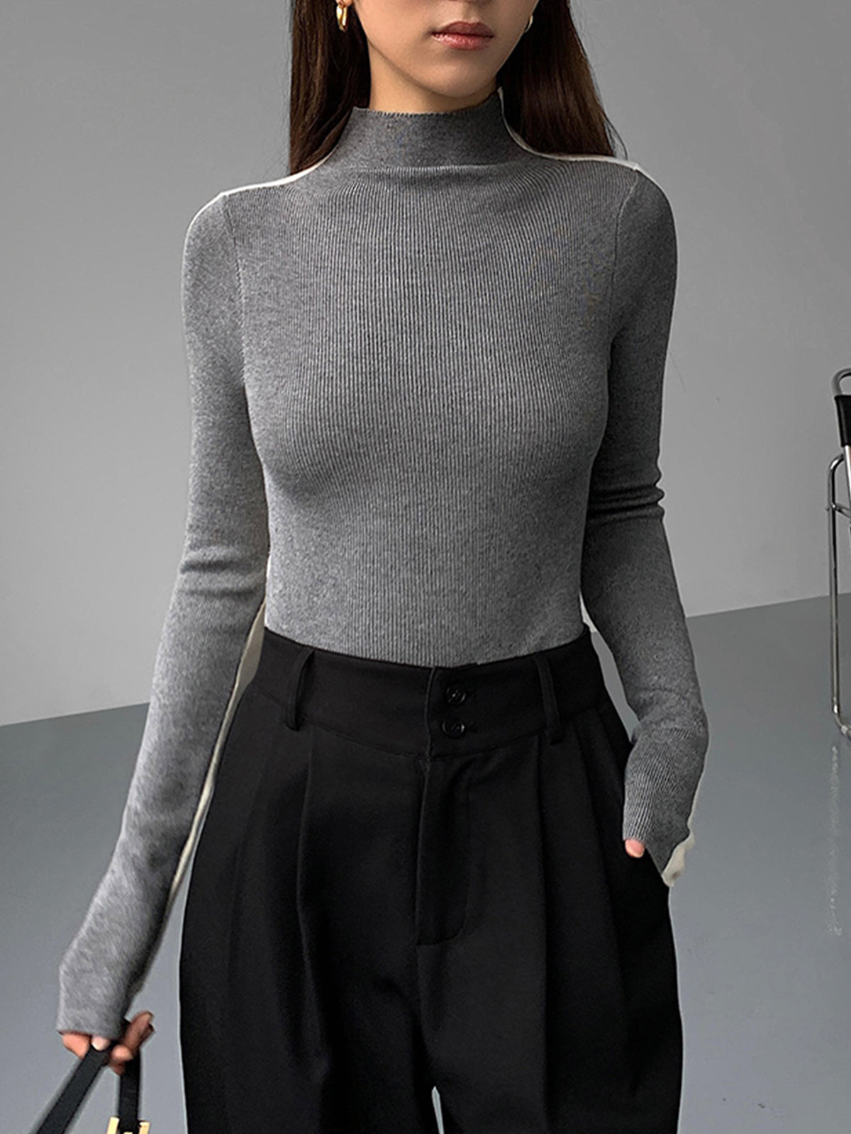 Tessa | Two Tone Long Sleeve Top
