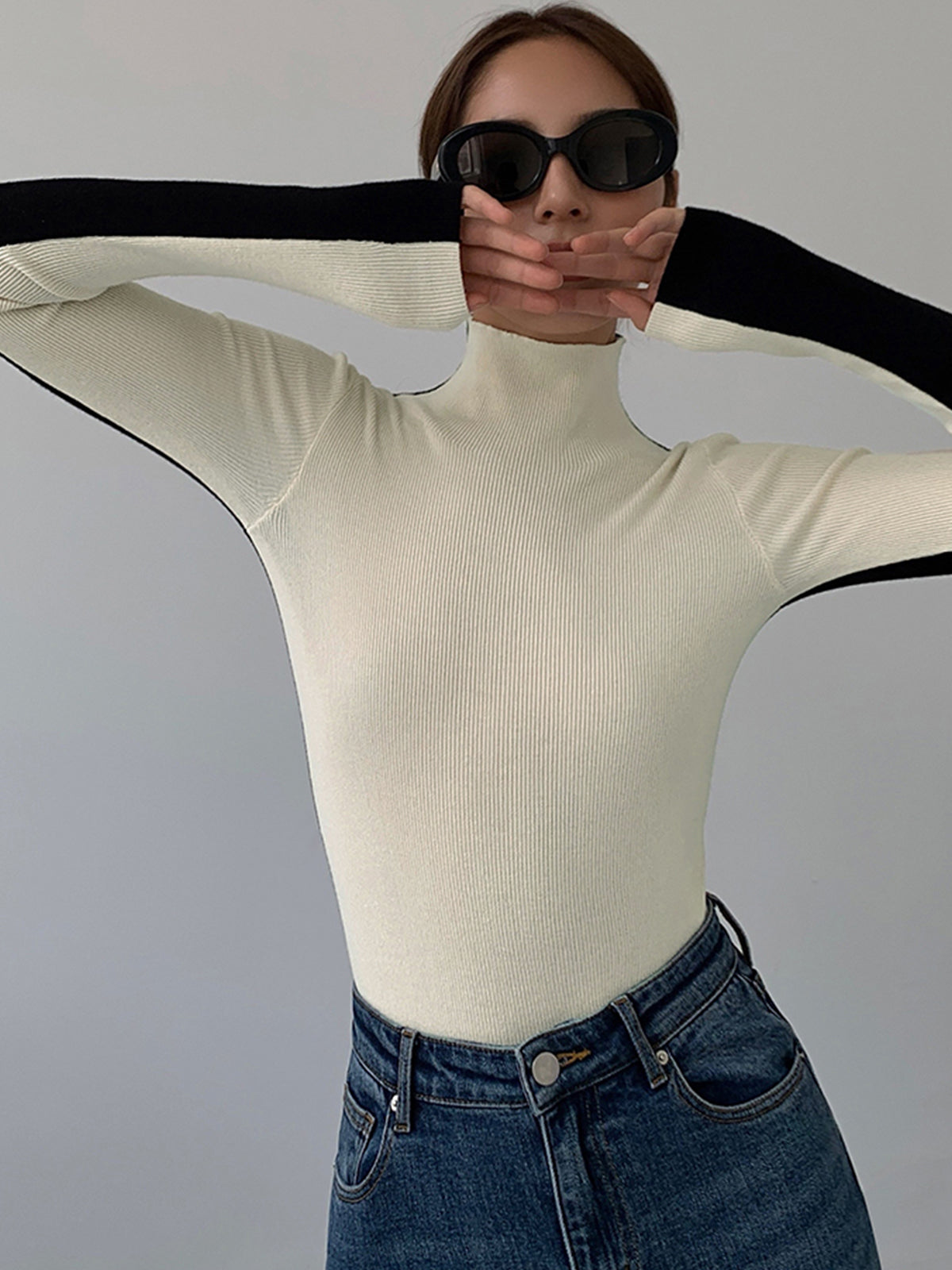 Tessa | Two Tone Long Sleeve Top