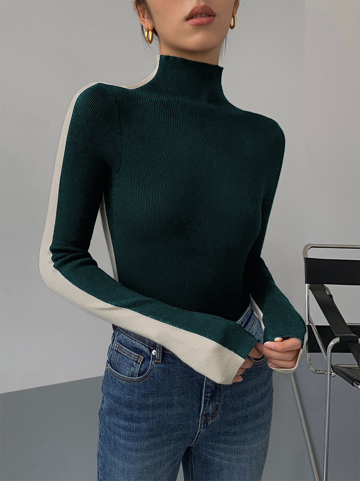 Tessa | Two Tone Long Sleeve Top