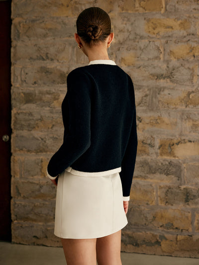 Emely | Cardigan en jersey à bordure contrastante 