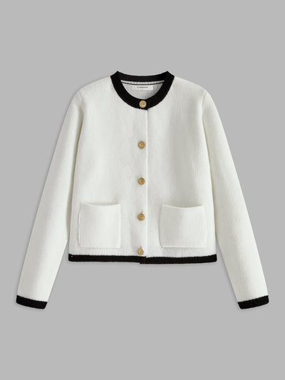 Emely | Cardigan en jersey à bordure contrastante 