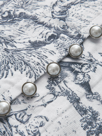 Lana | Robe courte trapèze à nouer et imprimé peinture à l'encre 