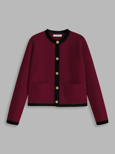 Emely | Cardigan en jersey à bordure contrastante 