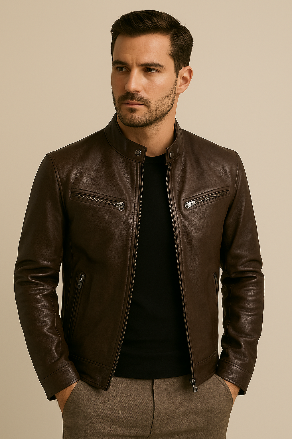 James | Veste en cuir élégante 