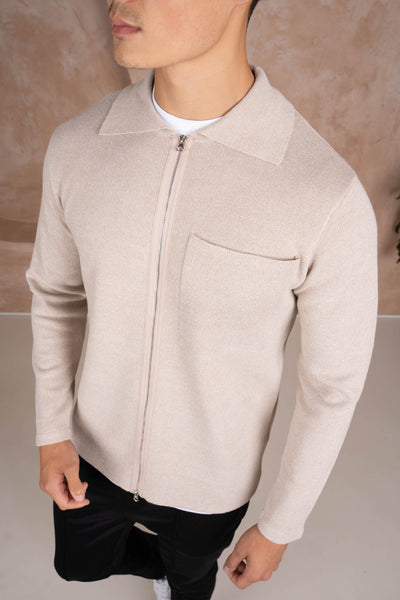 Pierre | Cardigan zippé à col